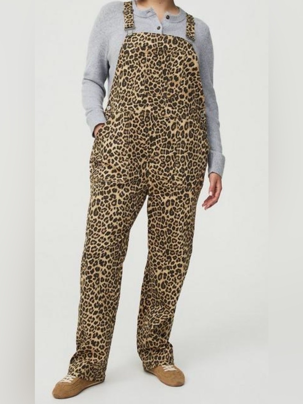 torrid Leopard Print Overalls - Tan and Black